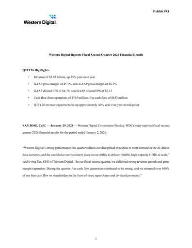 Thumbnail Western Digital Quarterly Report 2026-q2