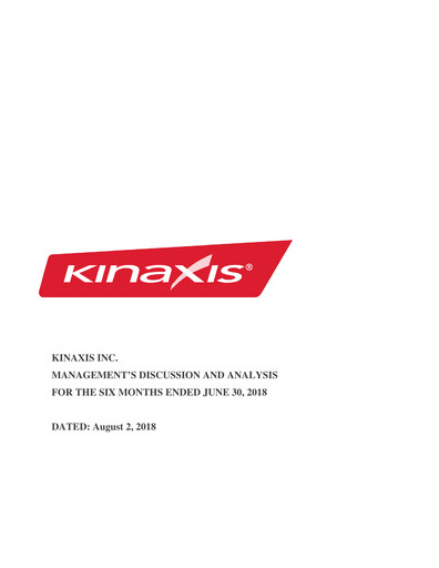 Thumbnail Kinaxis Quarterly Report 2018-q2