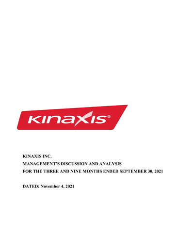 Thumbnail Kinaxis Quarterly Report 2021-q3