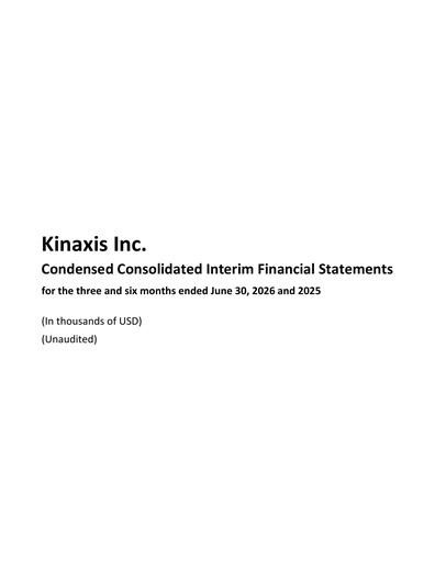 Miniature Kinaxis Rapport trimestriel 2026-q2