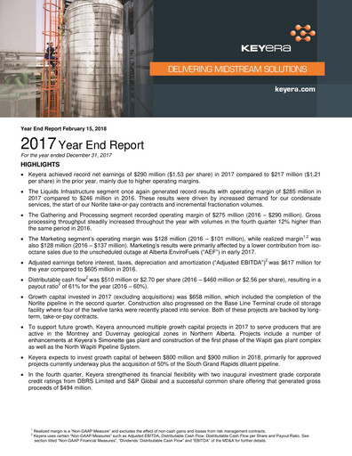 Thumbnail Keyera Annual Report 2017