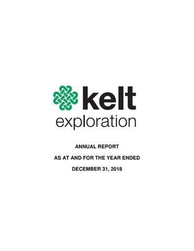 Thumbnail Kelt Exploration Annual Report 2018