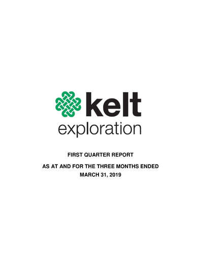 Thumbnail Kelt Exploration Quarterly Report 2019-q1