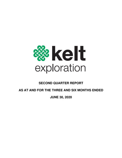 Thumbnail Kelt Exploration Quarterly Report 2020-q2