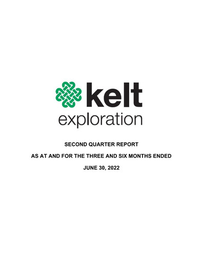 Thumbnail Kelt Exploration Quarterly Report 2022-q2