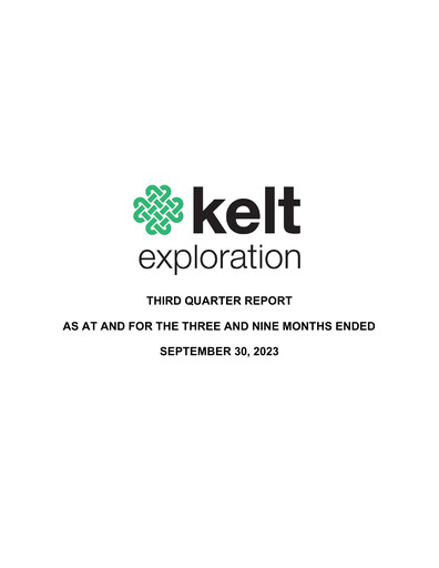 Thumbnail Kelt Exploration Quarterly Report 2023-q3