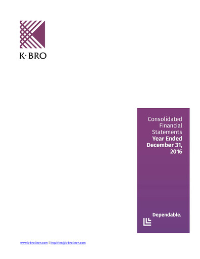 Thumbnail K-Bro Linen Financial Statement 2016