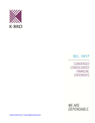 Thumbnail K-Bro Linen Quarterly Report 2017-q2