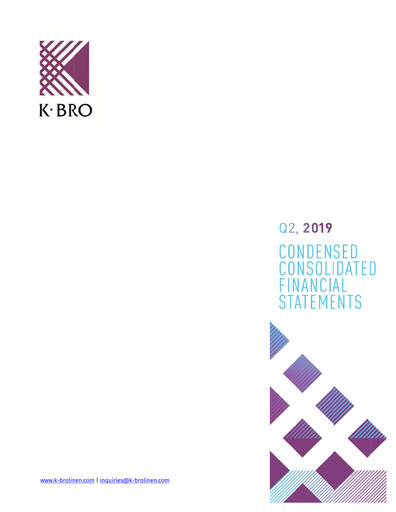 Thumbnail K-Bro Linen Quarterly Report 2019-q2
