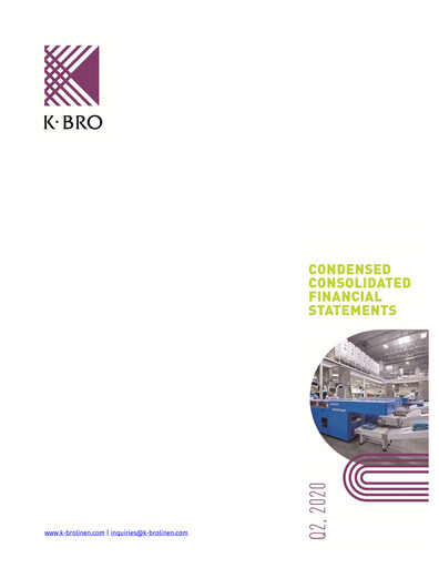 Thumbnail K-Bro Linen Quarterly Report 2020-q2