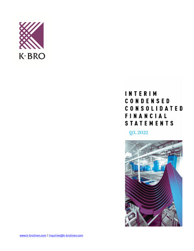 Thumbnail K-Bro Linen Quarterly Report 2022-q3