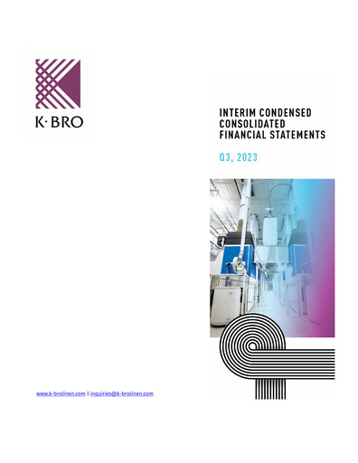 Thumbnail K-Bro Linen Quarterly Report 2023-q3