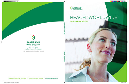 Thumbnail Jamieson Wellness Annual Report 2019