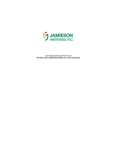 Thumbnail Jamieson Wellness Financial Statement 2020