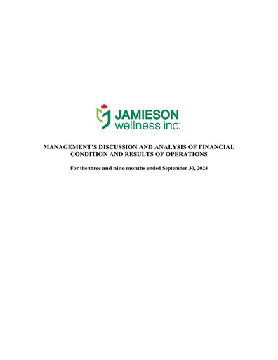 Vorschaubild Jamieson Wellness Quartalsbericht 2024-q3