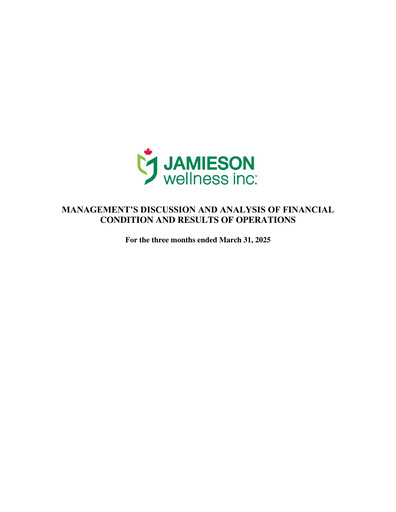 Vorschaubild Jamieson Wellness Quartalsbericht 2025-q1
