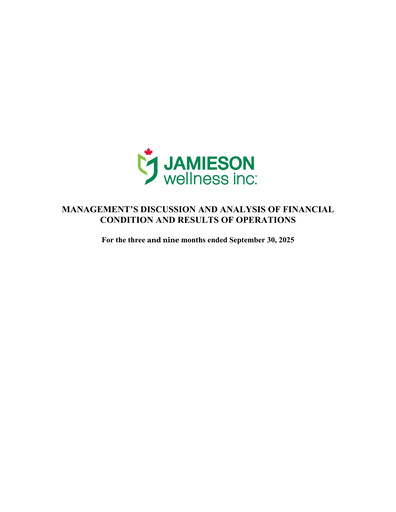 Vorschaubild Jamieson Wellness Quartalsbericht 2025-q3