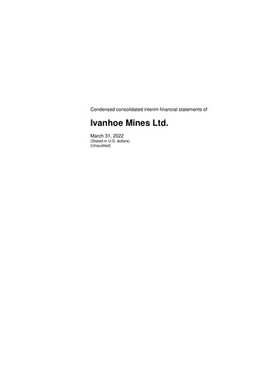 Thumbnail Ivanhoe Mines
 Financial Statement 2022-q1