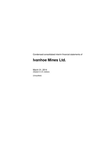 Miniature Ivanhoe Mines
 Rapport trimestriel 2014-q1