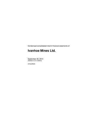 Miniature Ivanhoe Mines
 Rapport trimestriel 2014-q3