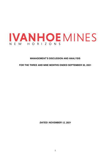 Miniature Ivanhoe Mines
 Rapport trimestriel 2021-q3