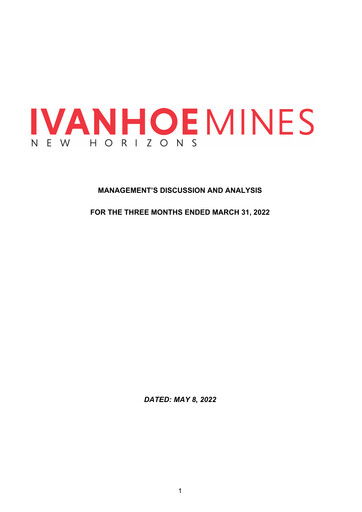 Miniature Ivanhoe Mines
 Rapport trimestriel 2022-q1