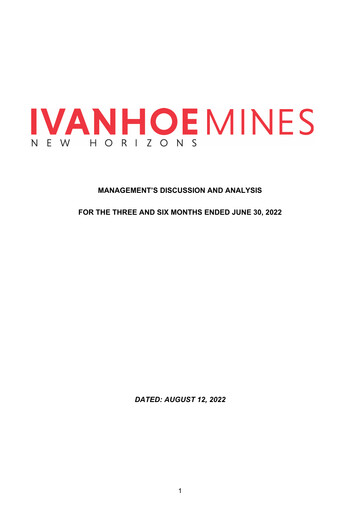Miniature Ivanhoe Mines
 Rapport trimestriel 2022-q2