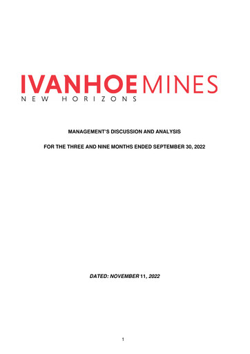 Miniature Ivanhoe Mines
 Rapport trimestriel 2022-q3