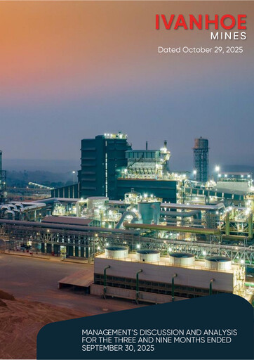 Thumbnail Ivanhoe Mines
 Quarterly Report 2025-q3