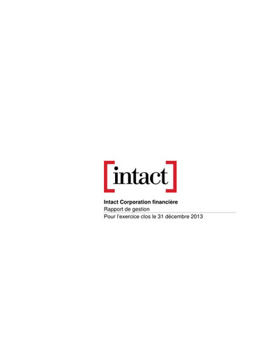 Thumbnail Intact Financial Financial Report 2013