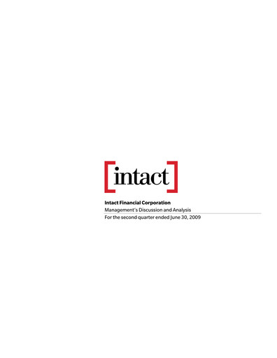Thumbnail Intact Financial Quarterly Report 2009-q2