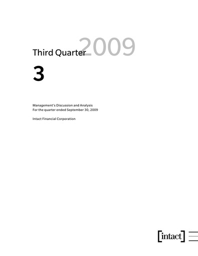Thumbnail Intact Financial Quarterly Report 2009-q3