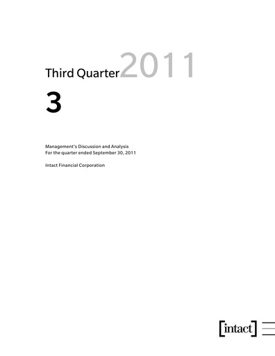 Thumbnail Intact Financial Quarterly Report 2011-q3