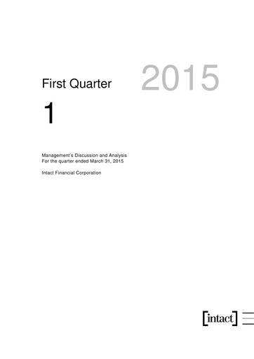 Thumbnail Intact Financial Quarterly Report 2015-q1