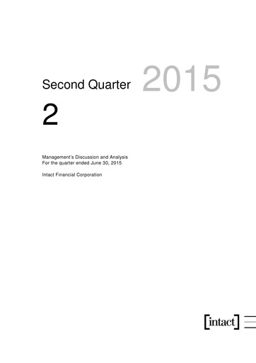 Thumbnail Intact Financial Quarterly Report 2015-q2