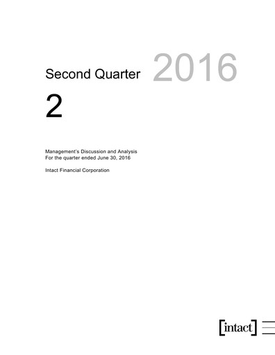 Thumbnail Intact Financial Quarterly Report 2016-q2