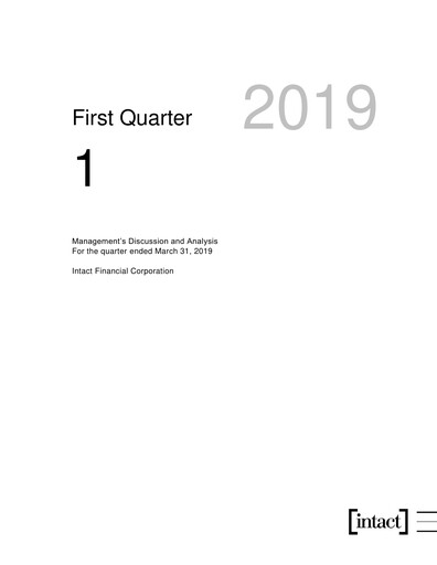 Thumbnail Intact Financial Quarterly Report 2019-q1