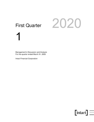 Thumbnail Intact Financial Quarterly Report 2020-q1