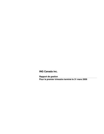 Thumbnail Intact Financial Quarterly Report 2009-q1