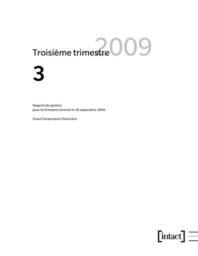 Thumbnail Intact Financial Quarterly Report 2009-q3