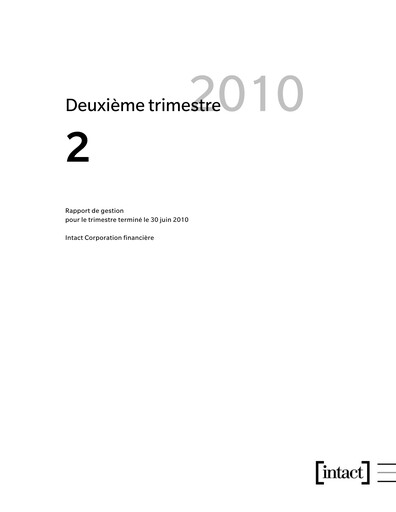 Thumbnail Intact Financial Quarterly Report 2010-q2