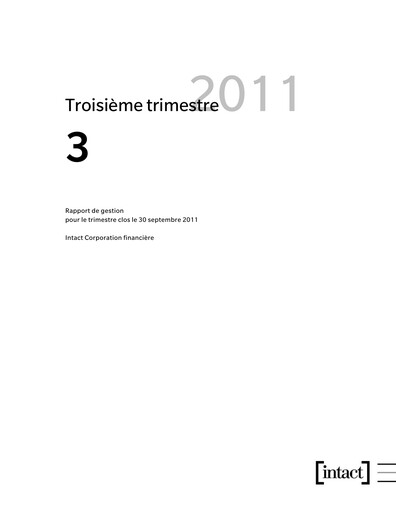 Thumbnail Intact Financial Quarterly Report 2011-q3