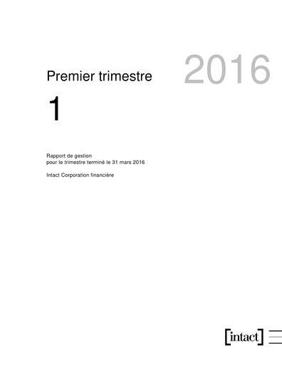 Thumbnail Intact Financial Quarterly Report 2016-q1
