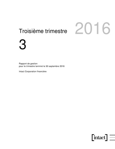 Thumbnail Intact Financial Quarterly Report 2016-q3
