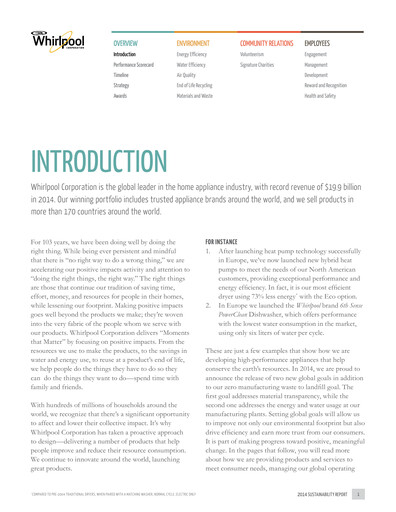 Thumbnail Whirlpool Sustainability Report 2014