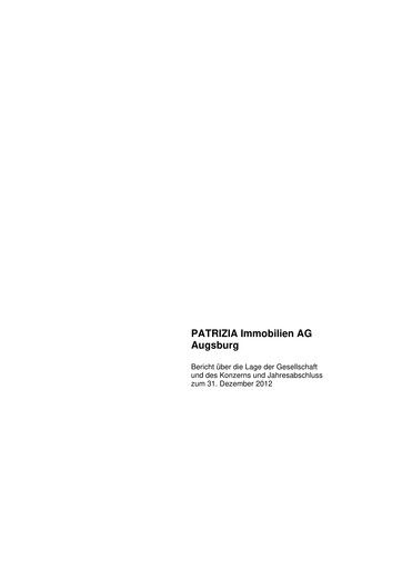 Thumbnail Patrizia Immobilien Financial Statement 2012