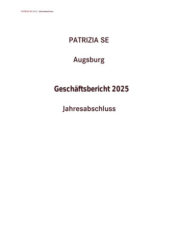 Thumbnail Patrizia Immobilien Financial Statement 2025