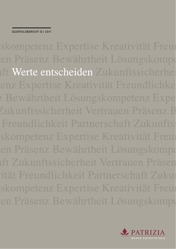 Thumbnail Patrizia Immobilien Quarterly Report 2011-q1