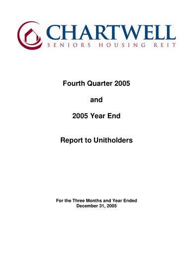 Thumbnail Chartwell Retirement Residences Financial Report 2005