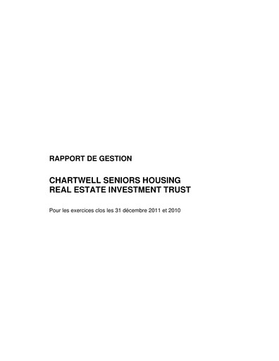 Thumbnail Chartwell Retirement Residences Financial Report 2011